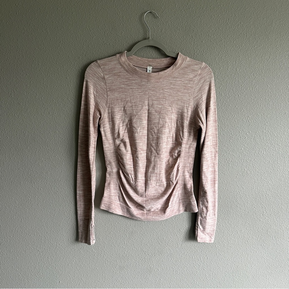 Athleta Long Sleeve Tee - Light Pink Ascent foresthill top